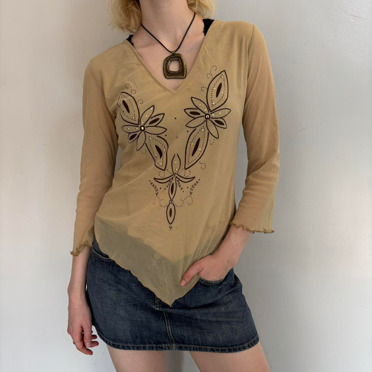 boho fairycore long sleeve top