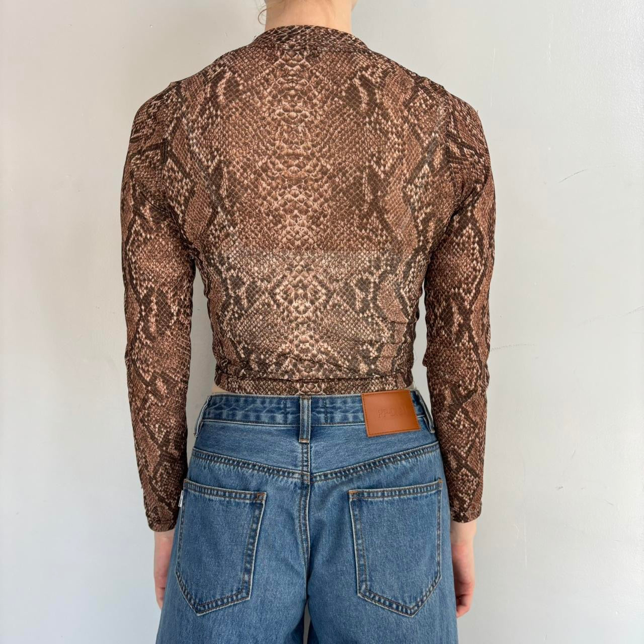 Snakeskin mesh top