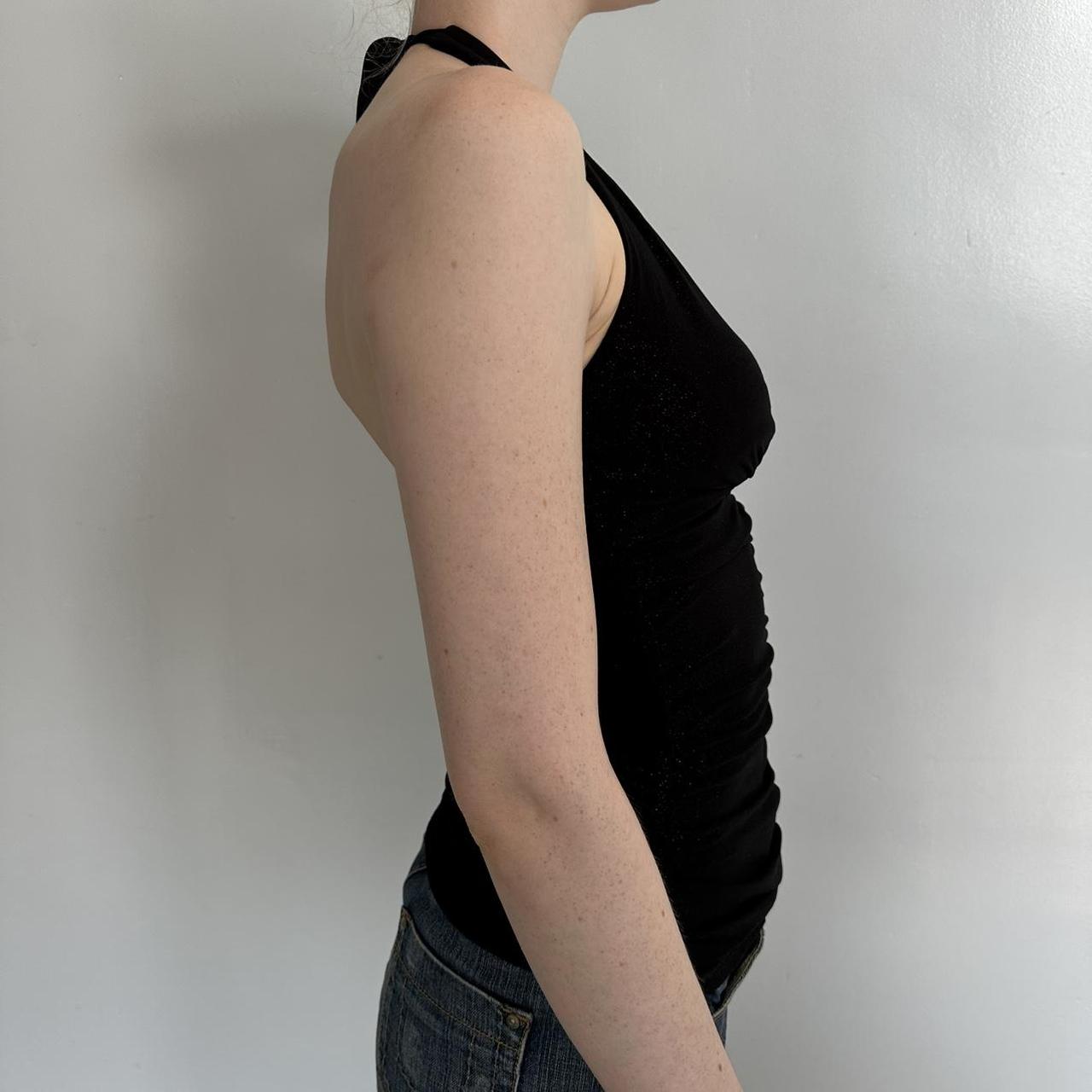 Y2K Black Sparkly Halter Top