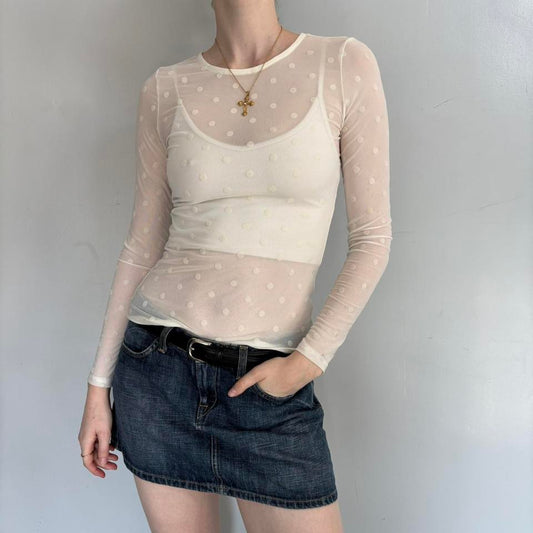 Mesh Polka Dot Top