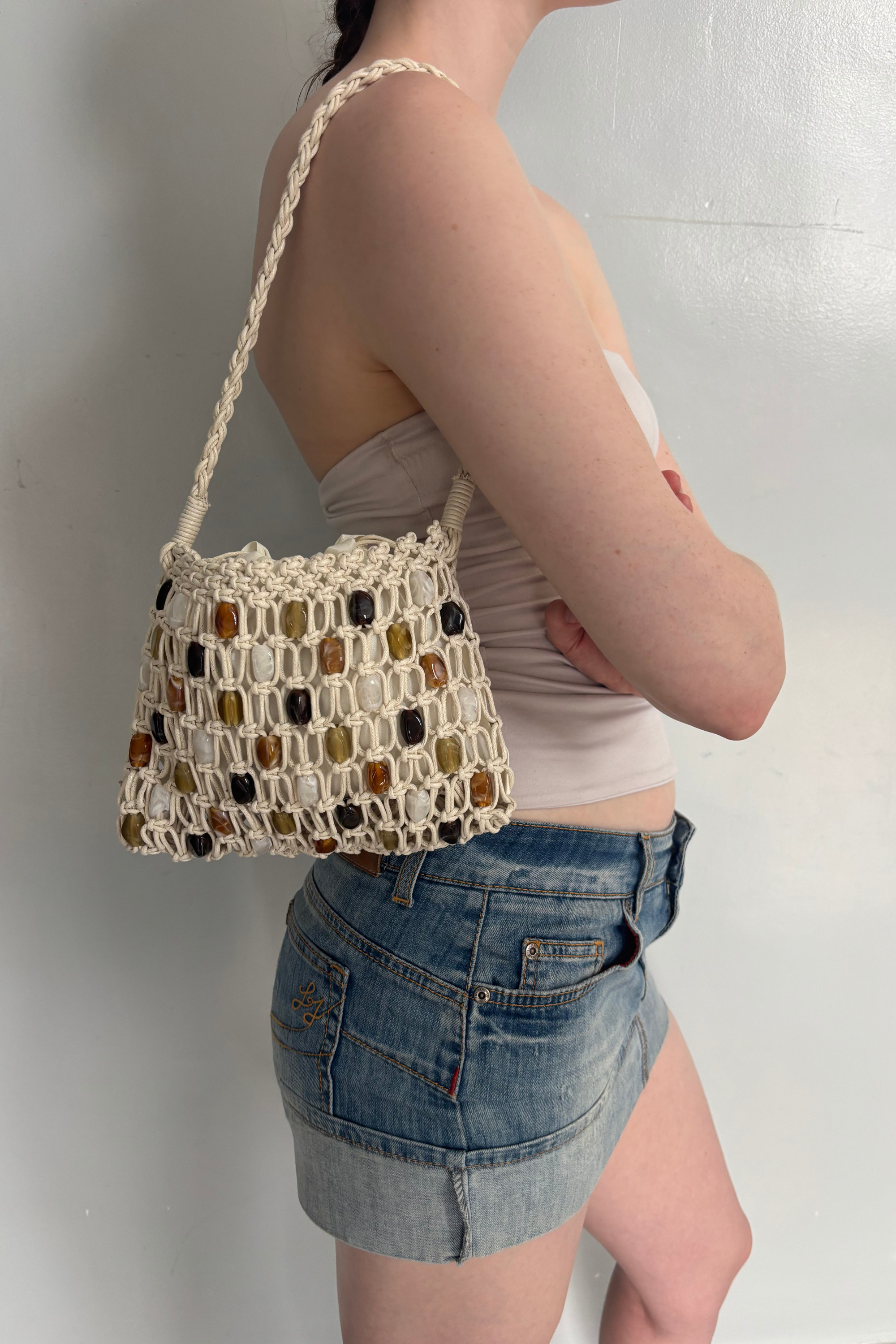 The Roatán Stone Bag | Beaded Crochet Shoulder Bag