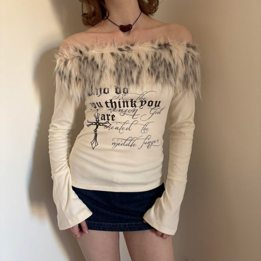 Faux Fur Off The Shoulder