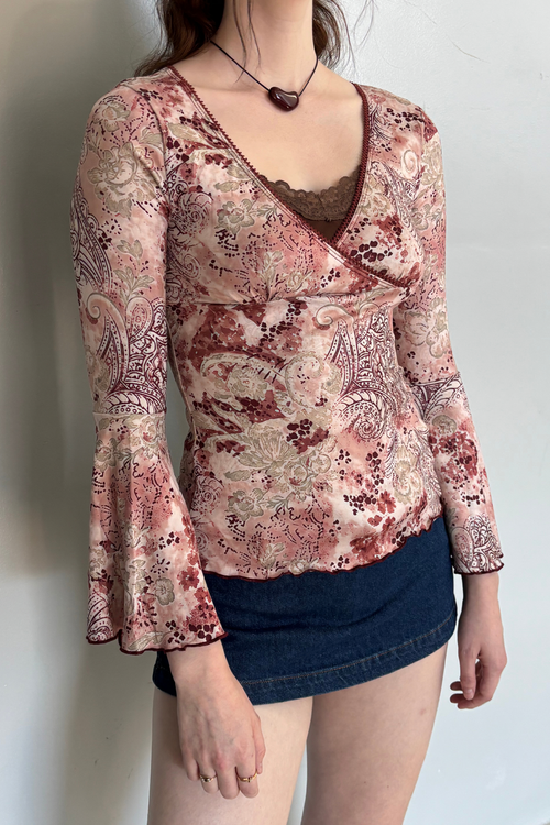 Aurelia Top | Floral Paisley Bell Sleeve Top