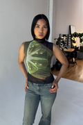 Lime Mirage Mesh Top