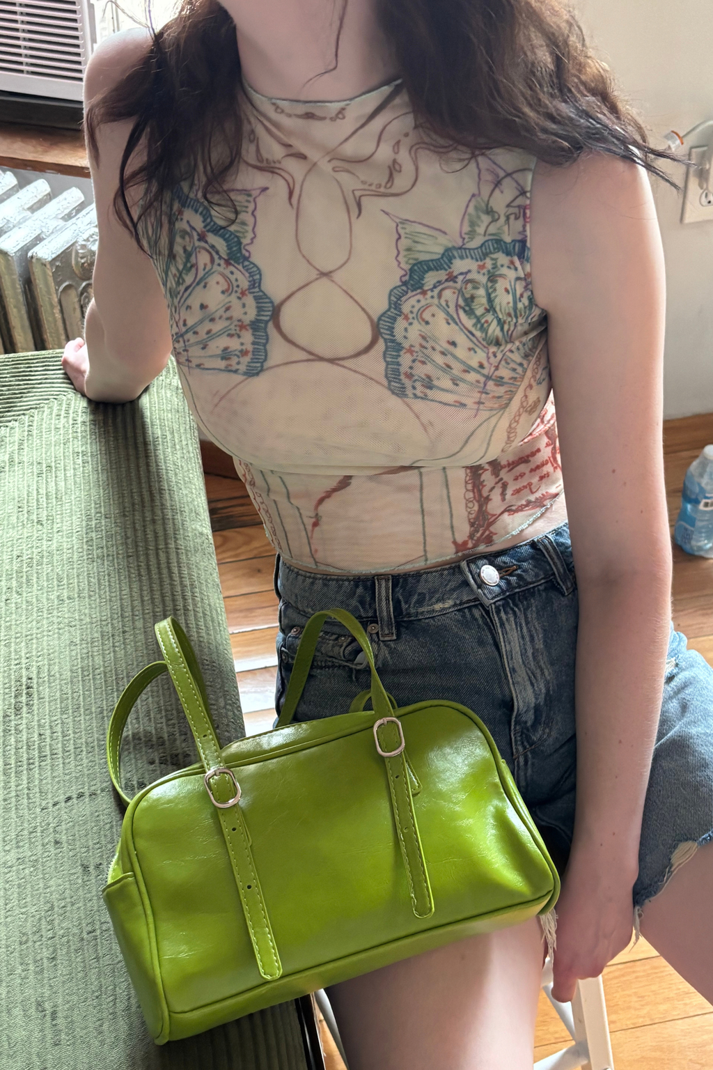 Lime 2000s It Girl Green Shoulder Bag