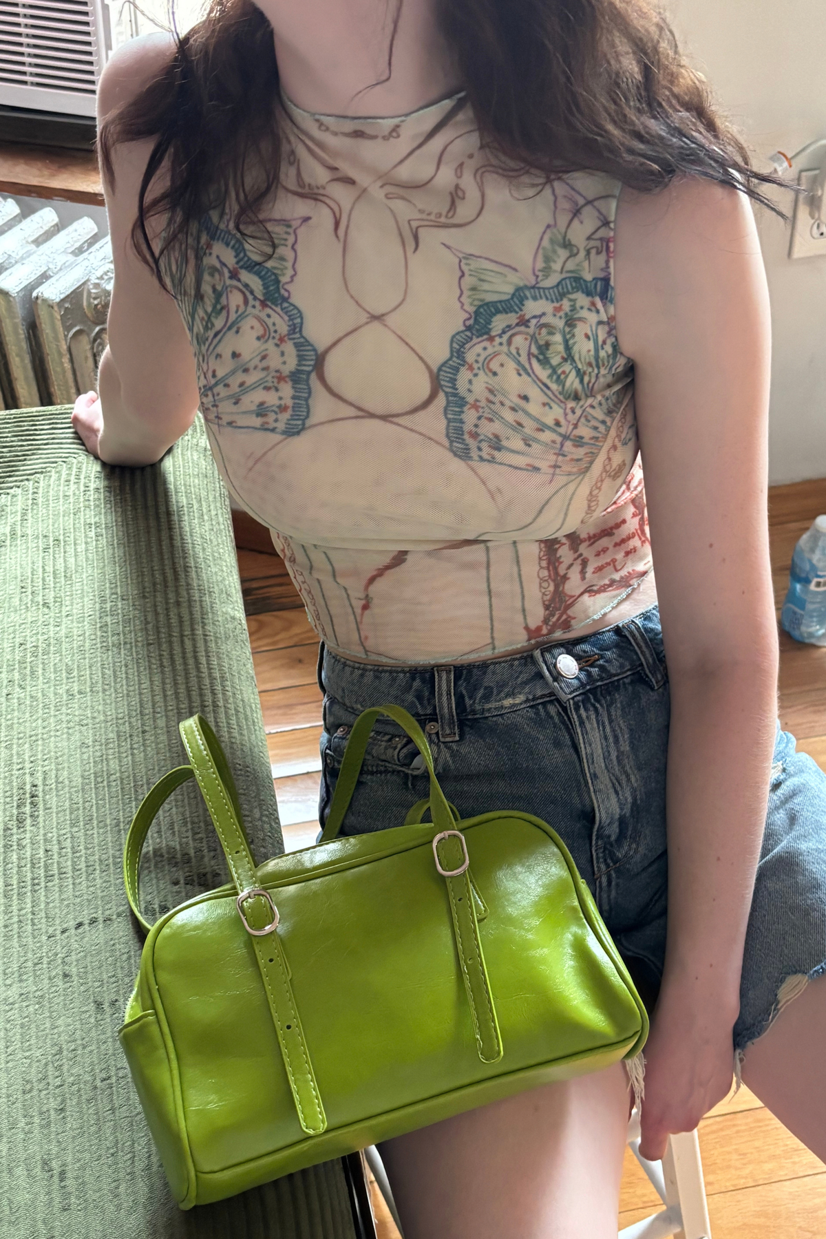 Lime 2000s It Girl Green Shoulder Bag