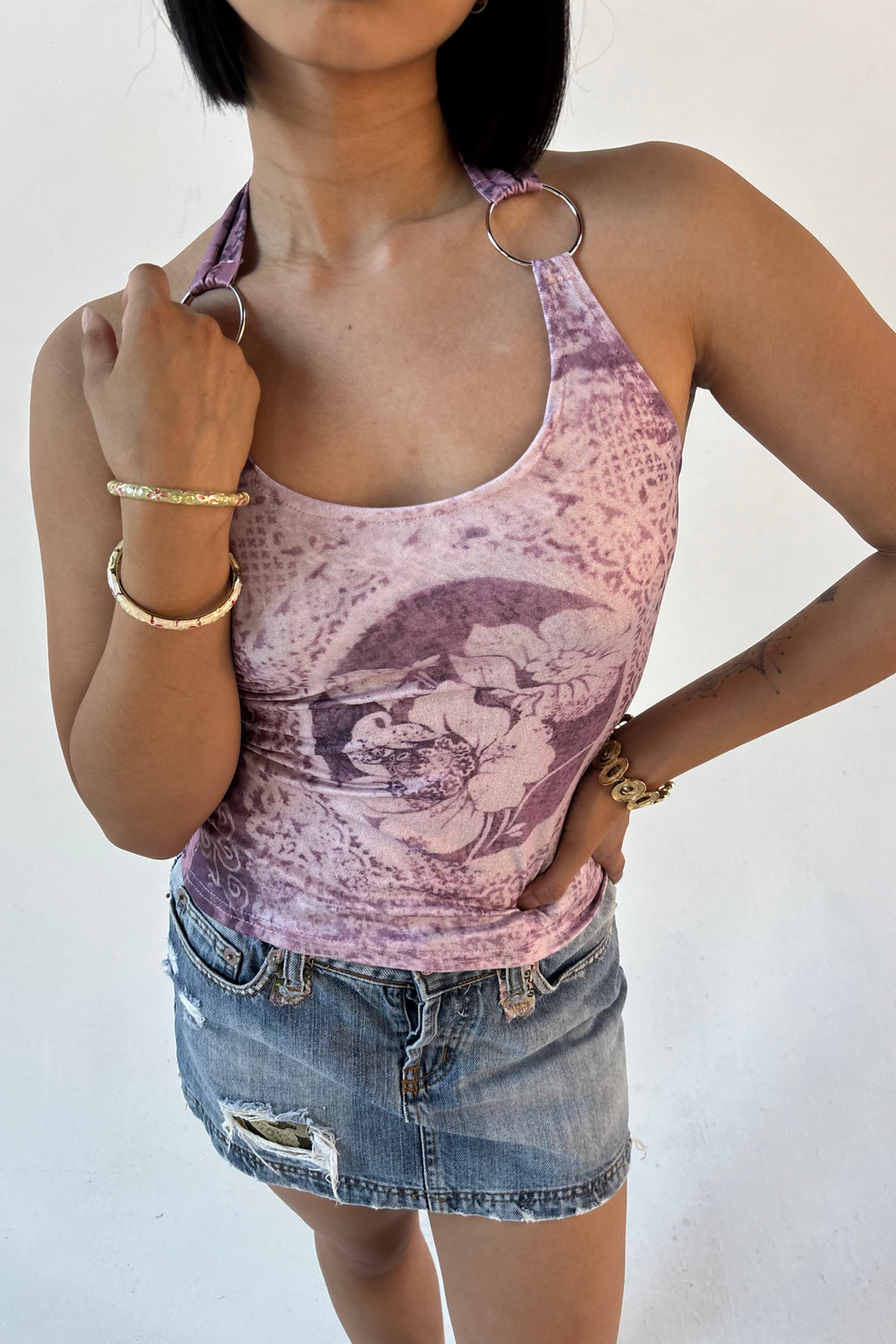 Blush Bloom Ring Halter Top