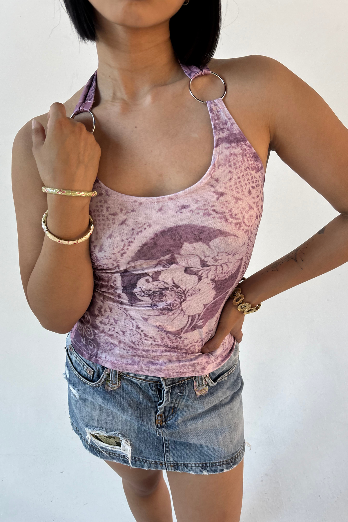 Blush Bloom Ring Halter Top