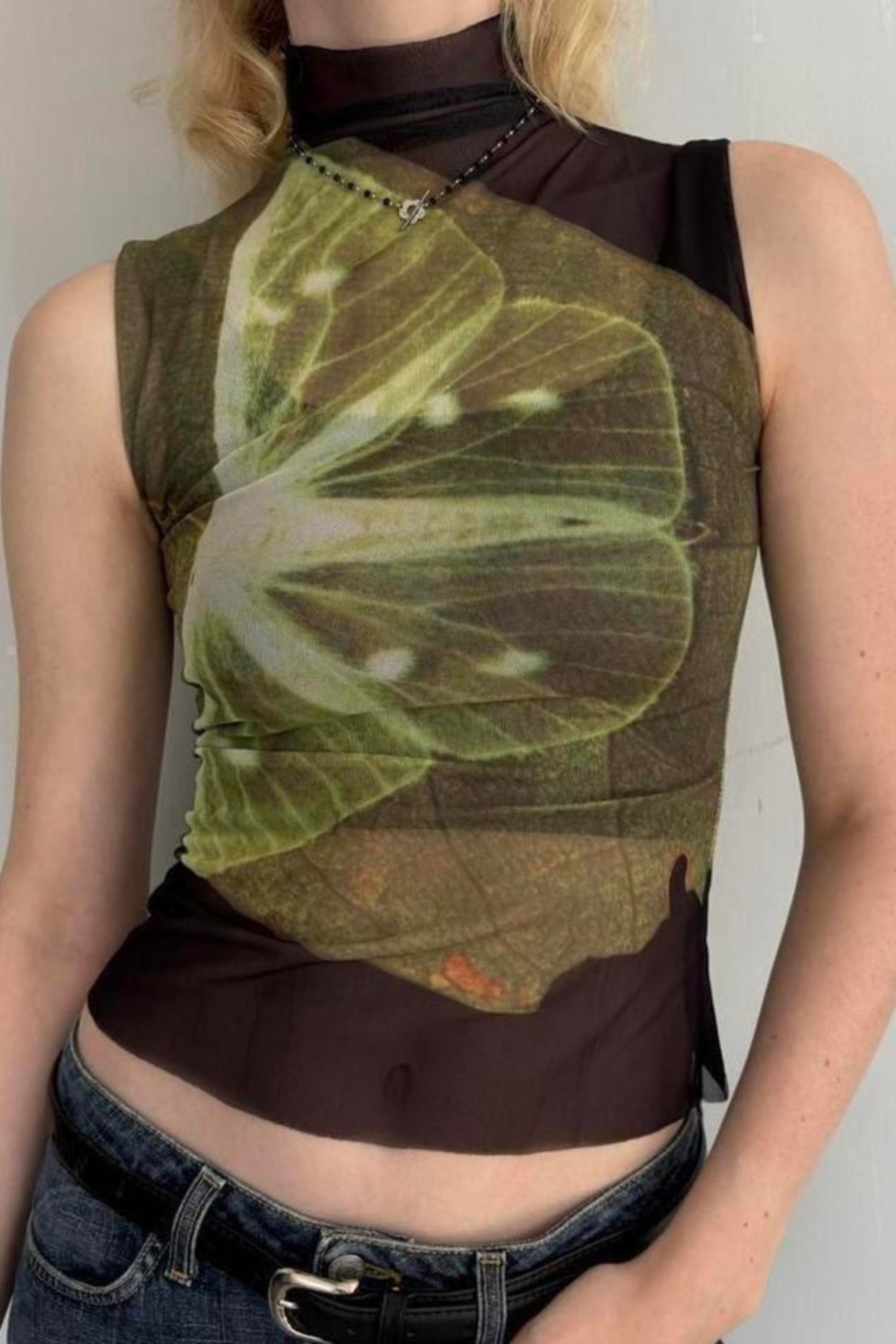 Lime Mirage Mesh Top