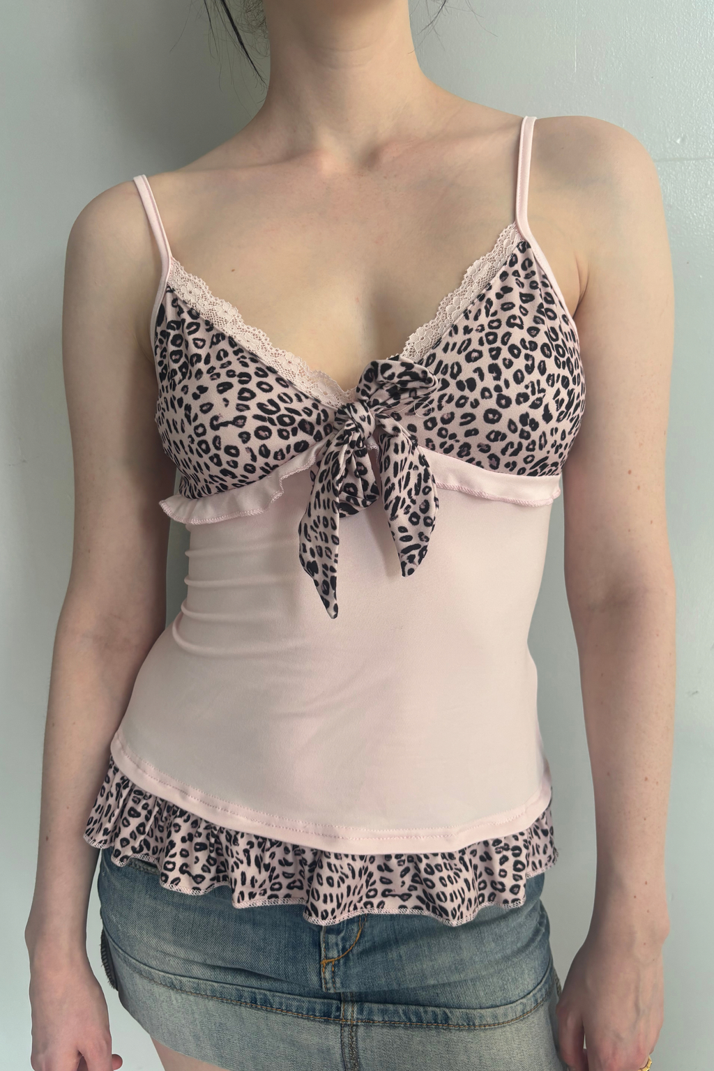 The Lola Top | Pink Leopard Lace Cami