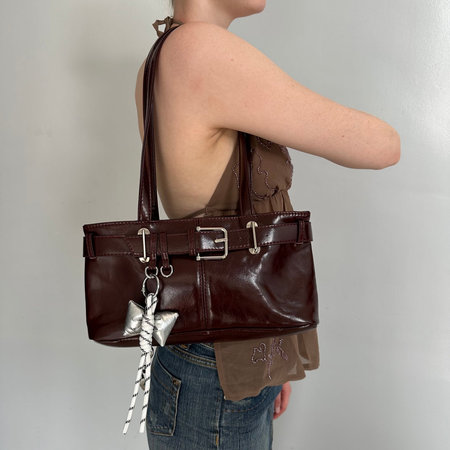 Burgundy Buckle Purse