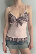 The Lola Top | Pink Leopard Lace Cami