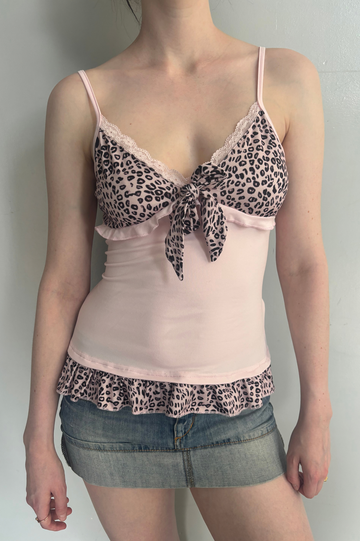 The Lola Top | Pink Leopard Lace Cami