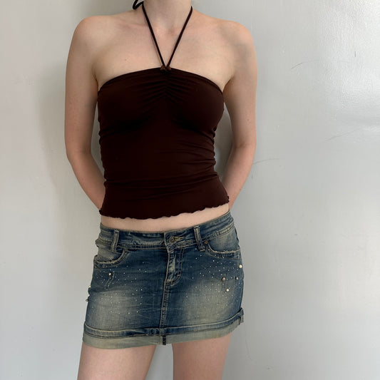 Bedazzled Y2K Denim Mini Skirt