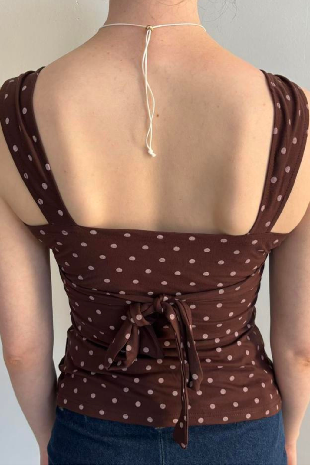 Cocoa Kiss Polka Dot Lace Tank Top