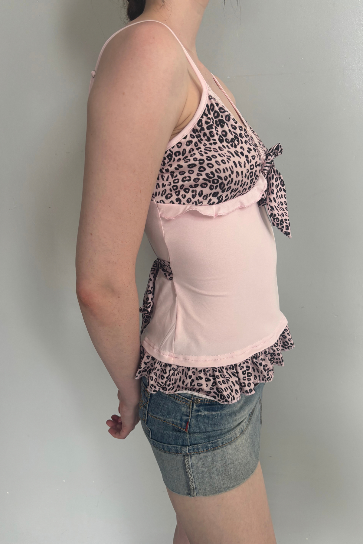 The Lola Top | Pink Leopard Lace Cami