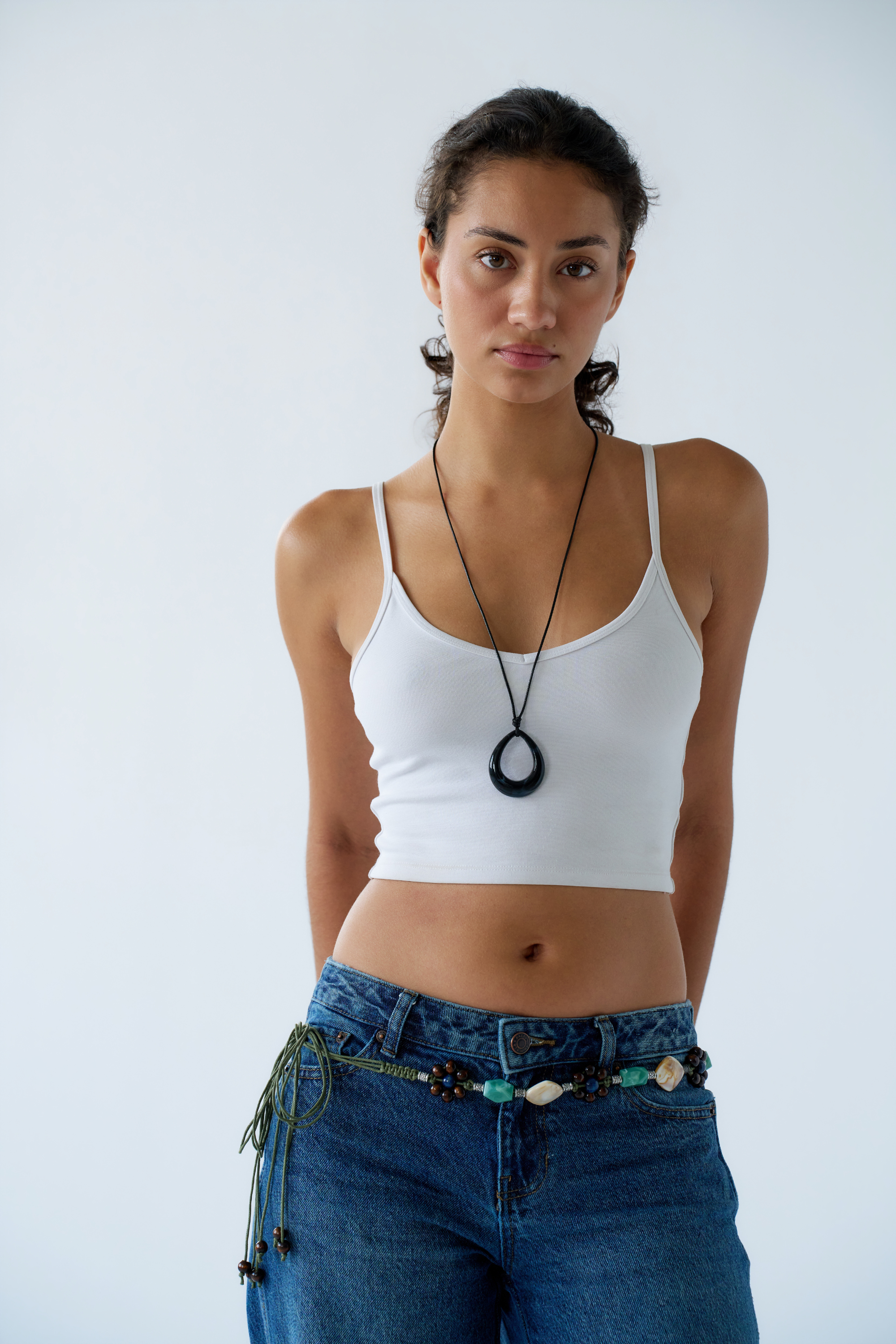 Black Teardrop Pendant Necklace