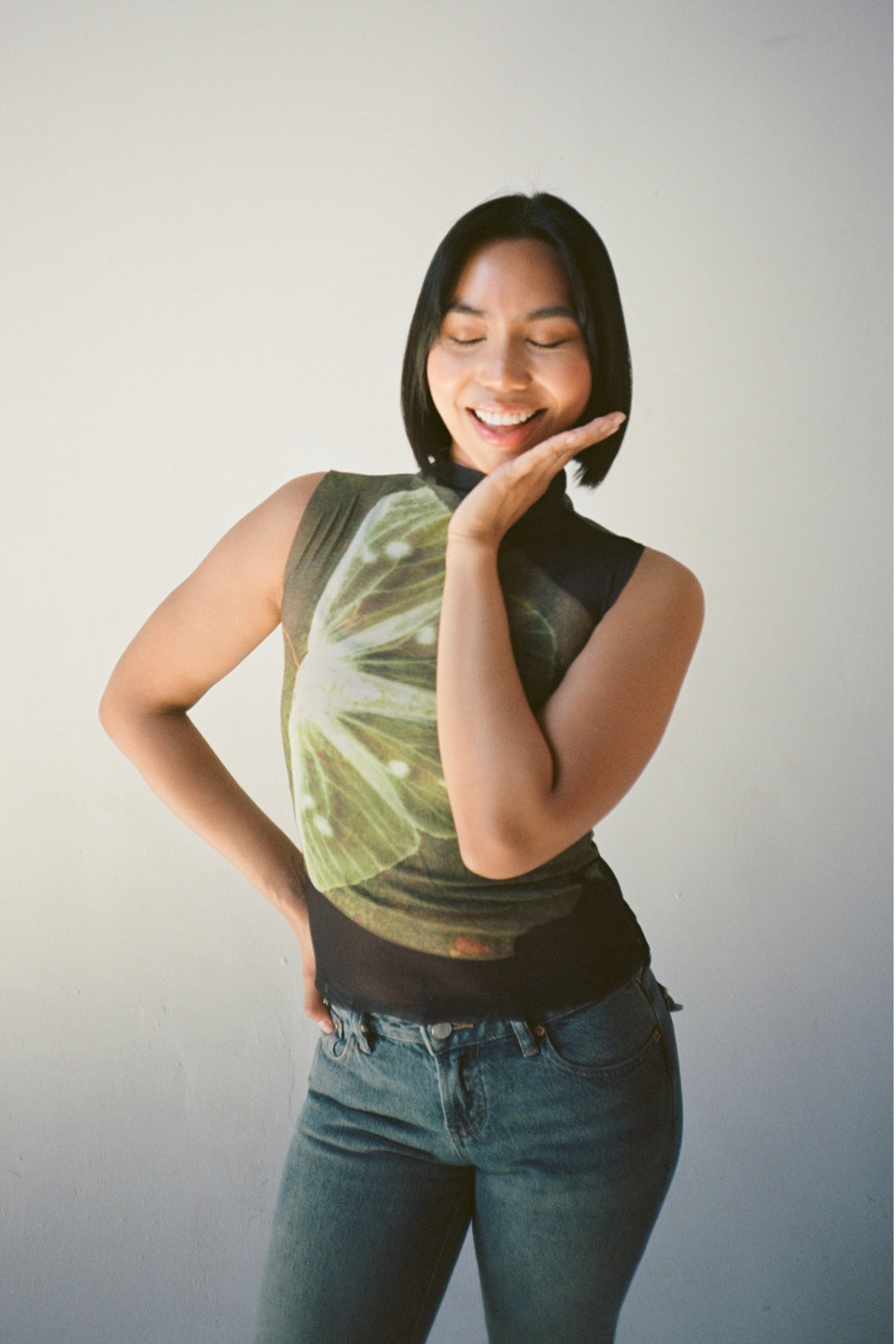 Lime Mirage Mesh Top