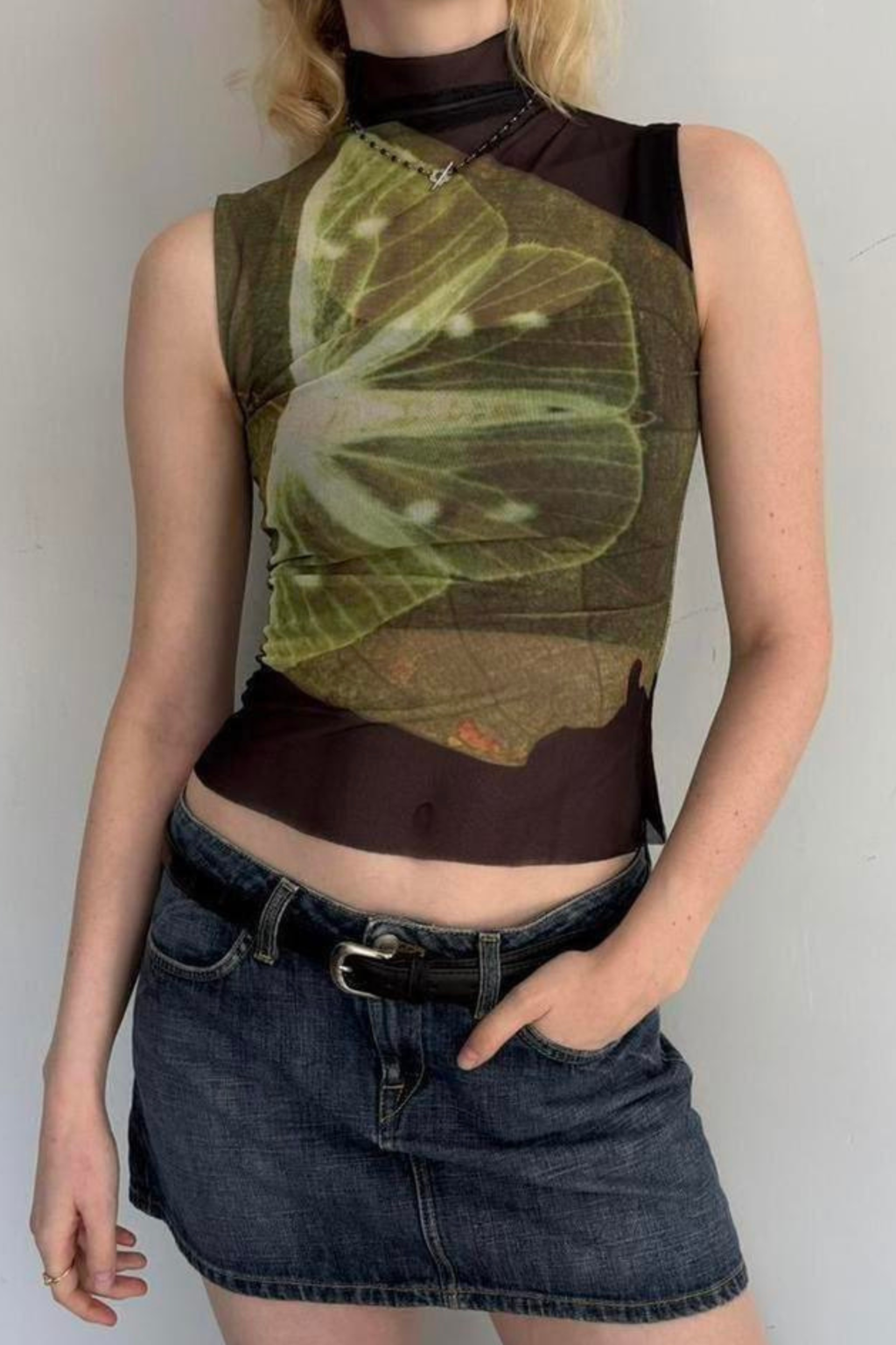 Lime Mirage Mesh Top
