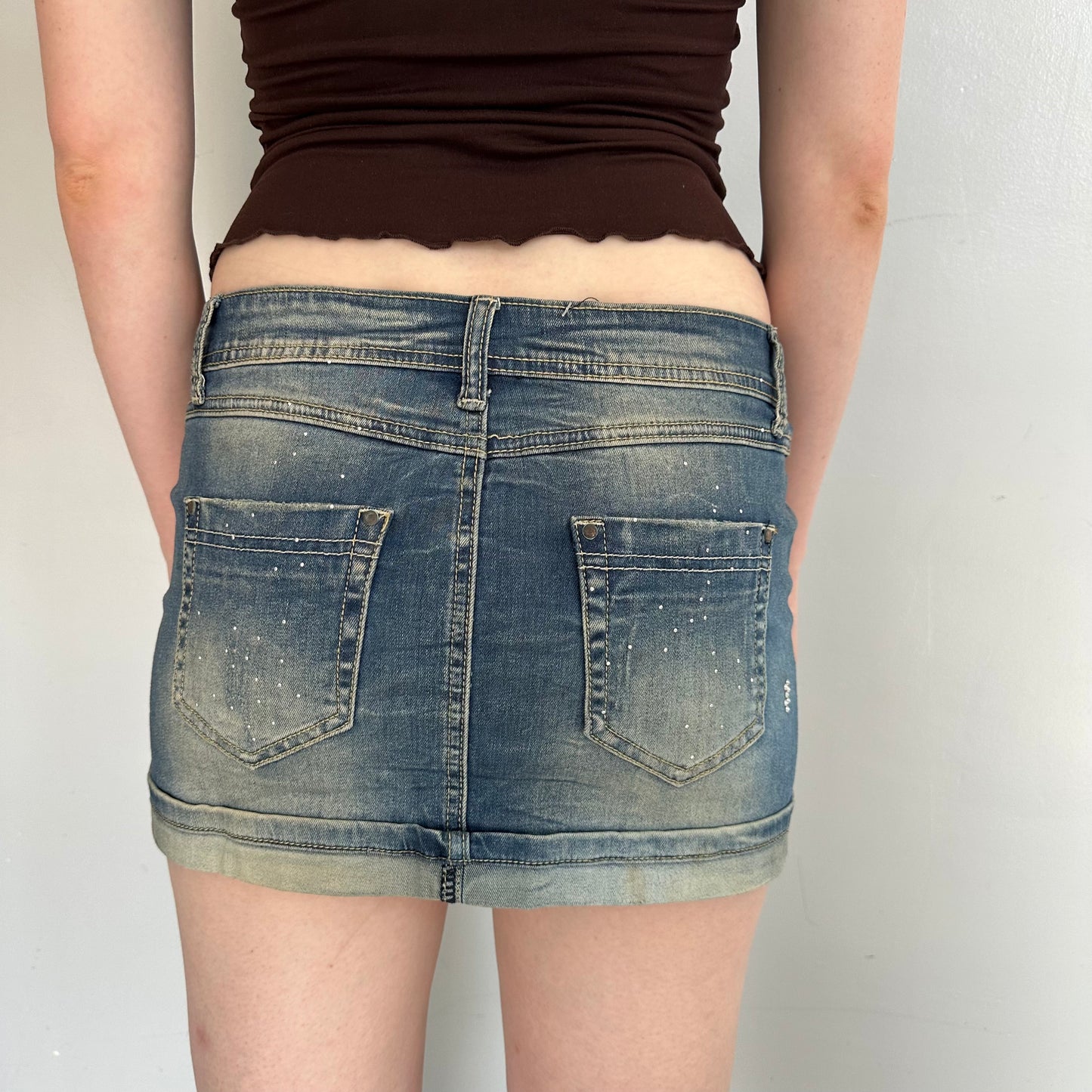 Bedazzled Y2K Denim Mini Skirt