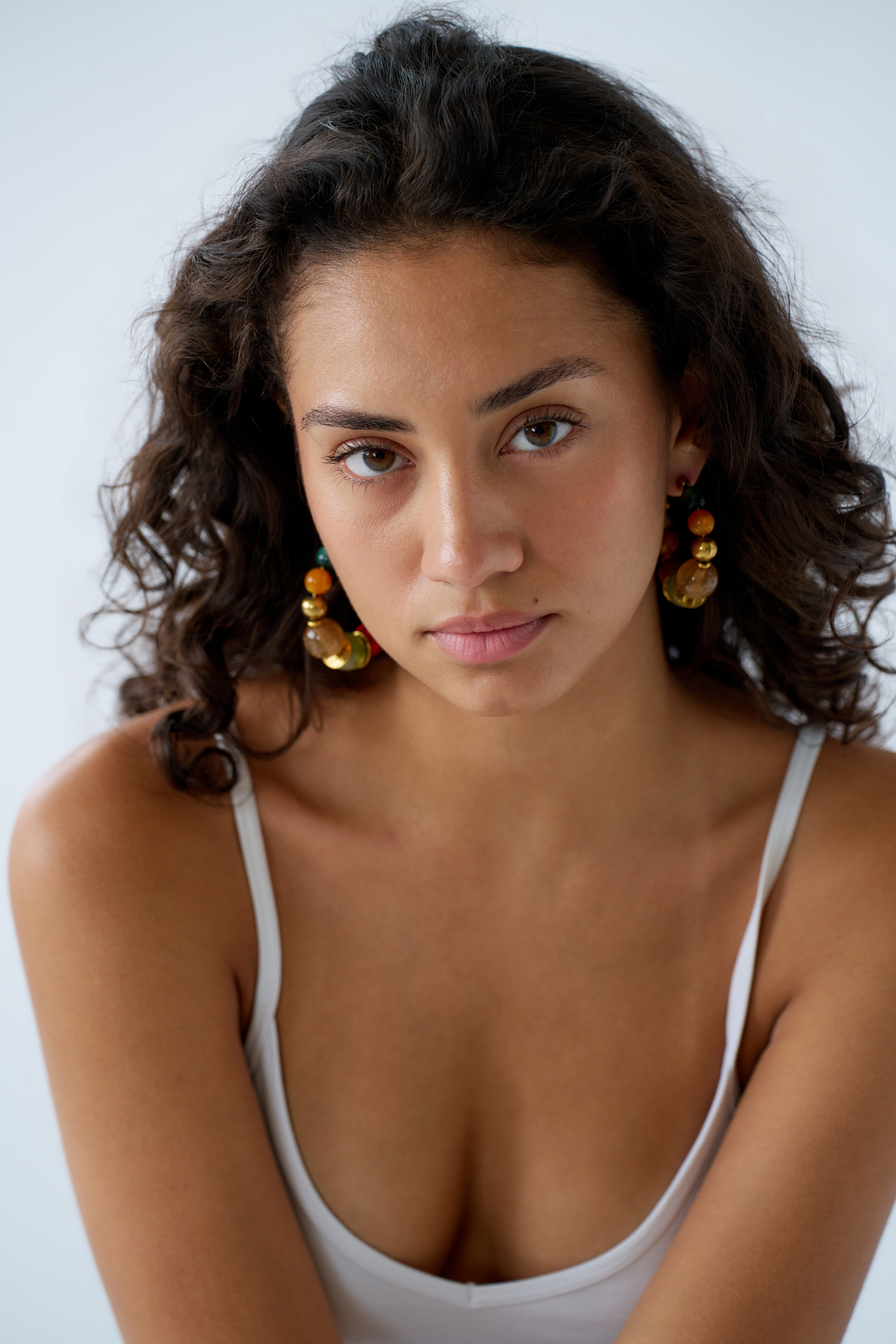 Colorful Beaded Hoop Earrings