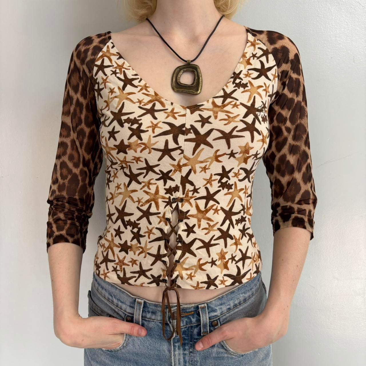 blumarine animal print top
