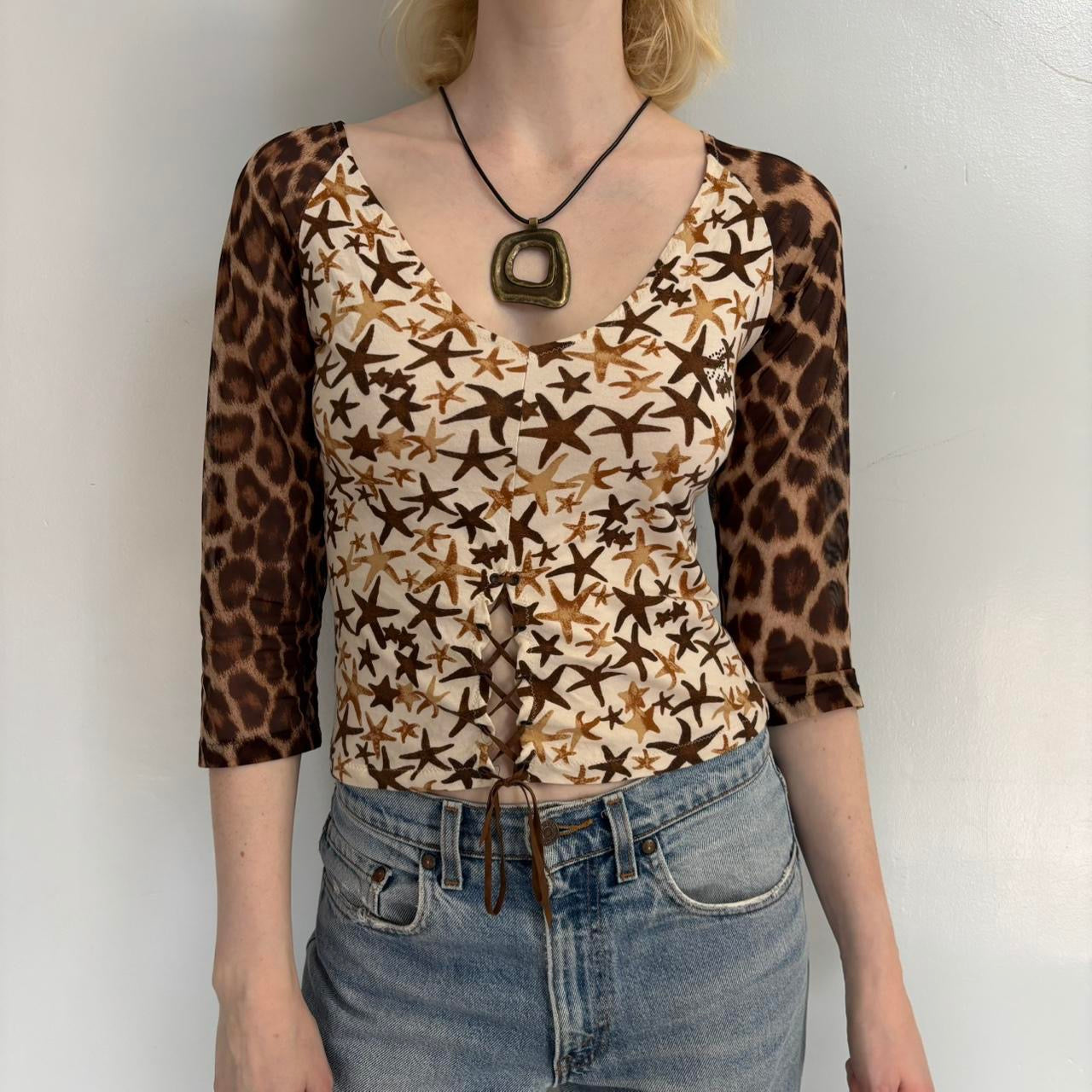 blumarine animal print top