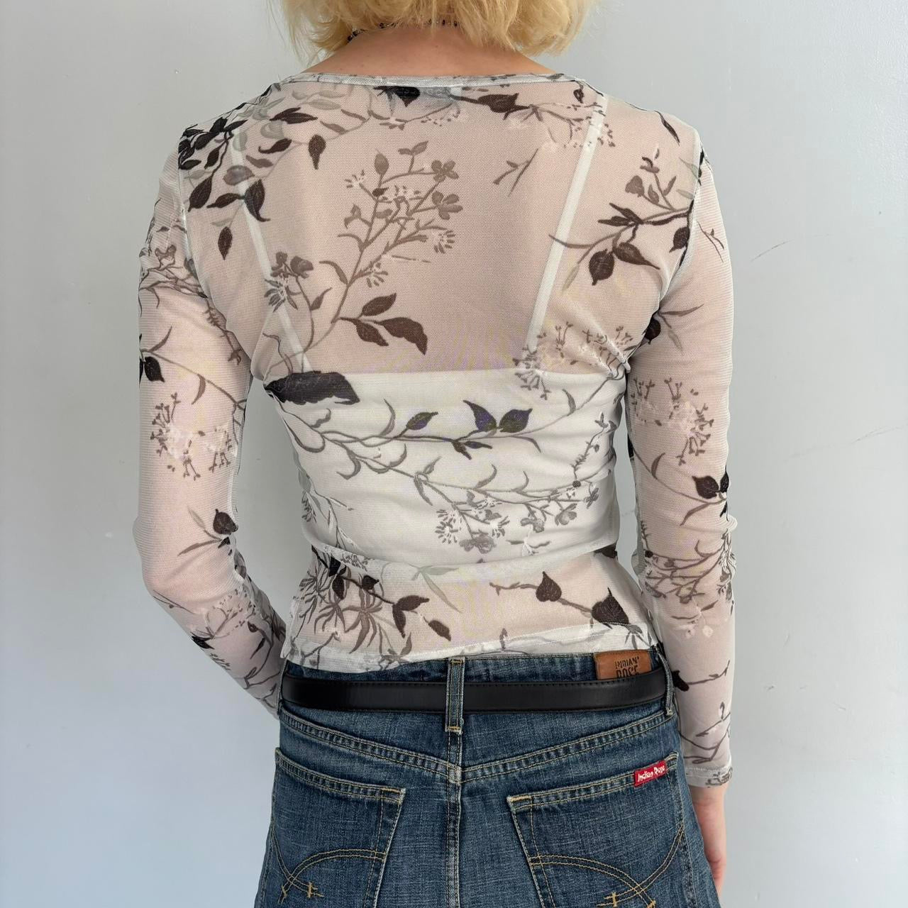 floral mesh long sleeve