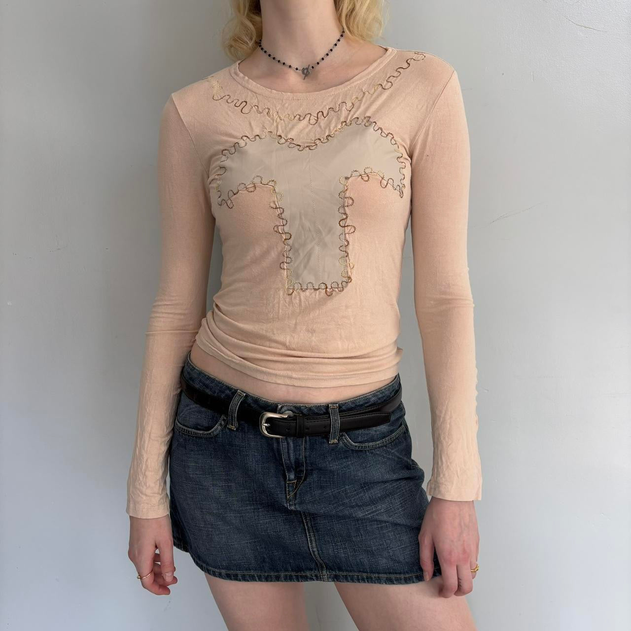 cream grunge long sleeve