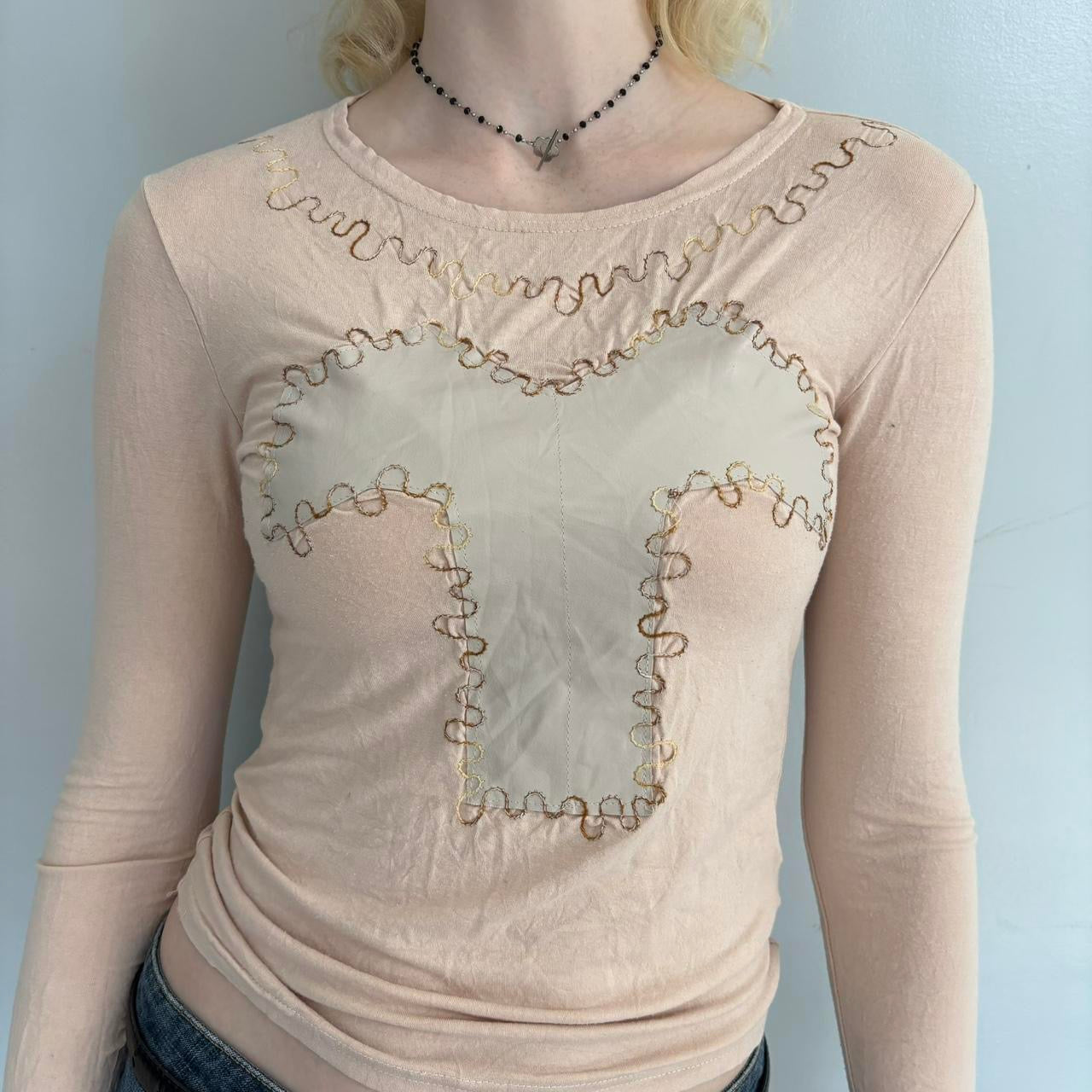 cream grunge long sleeve