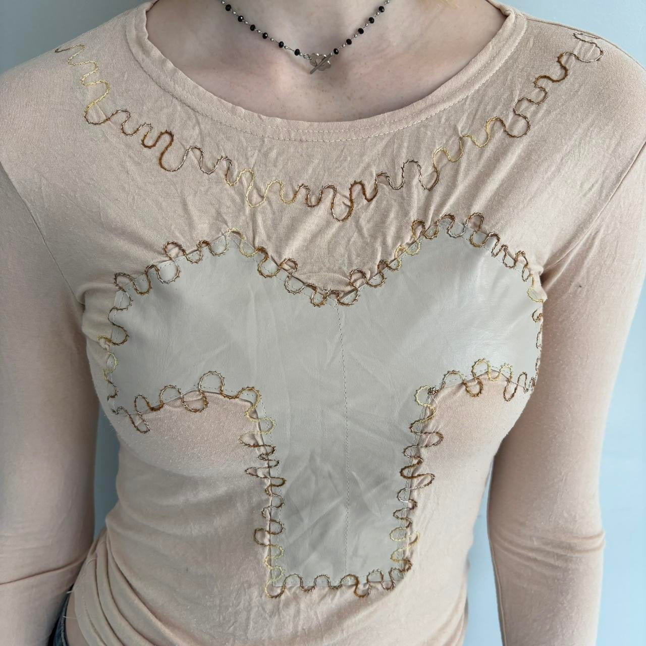 cream grunge long sleeve