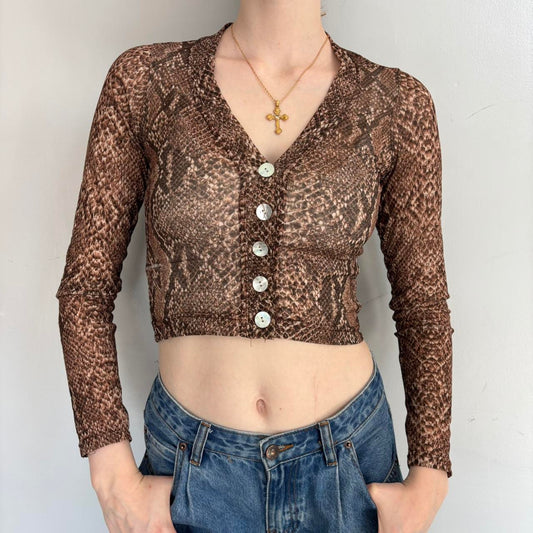 Snakeskin mesh top