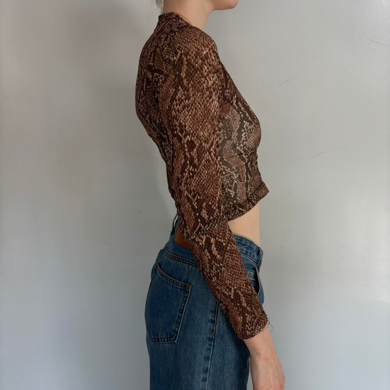Snakeskin mesh top