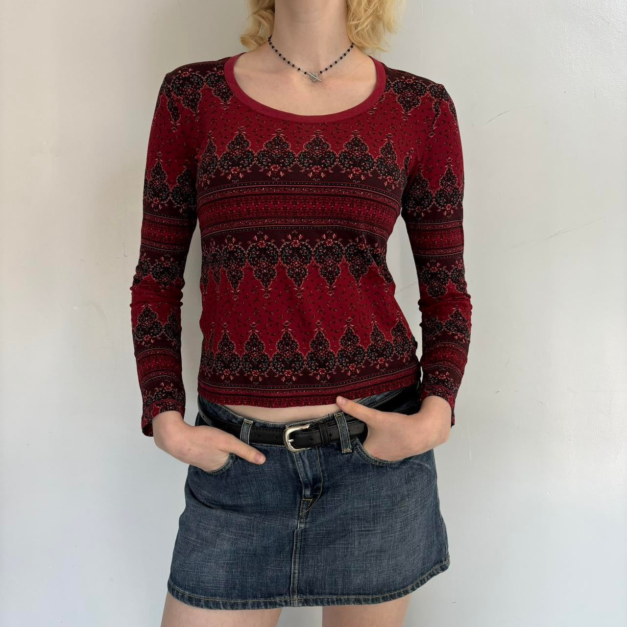 90s goth paisley long sleeve