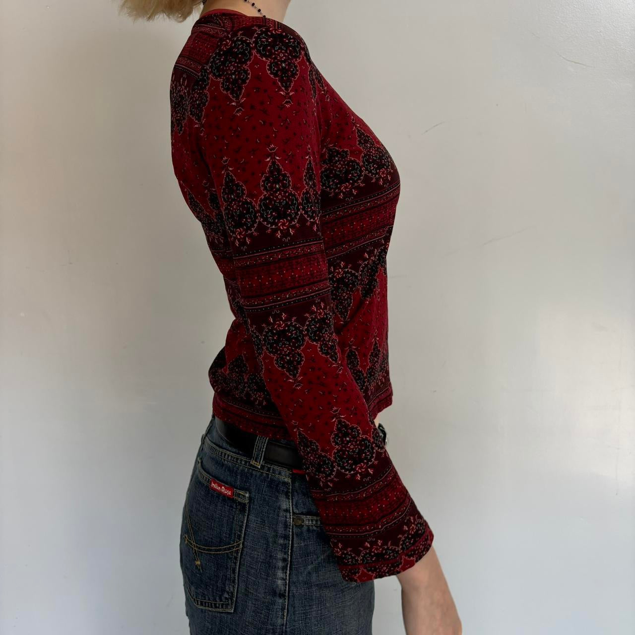 90s goth paisley long sleeve