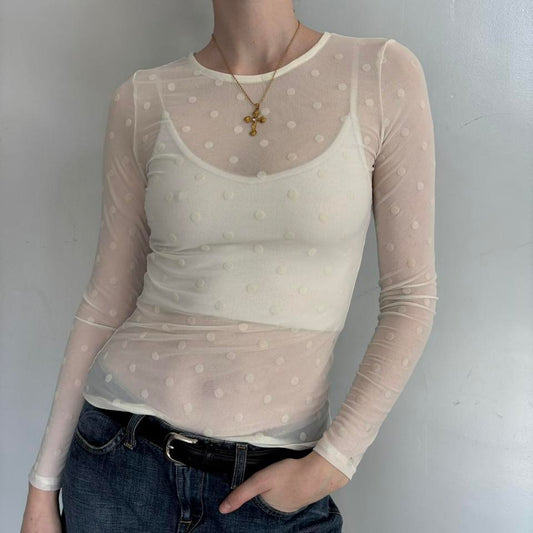 Mesh Polka Dot Top