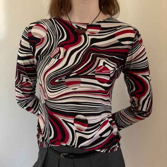 abstract marble print top