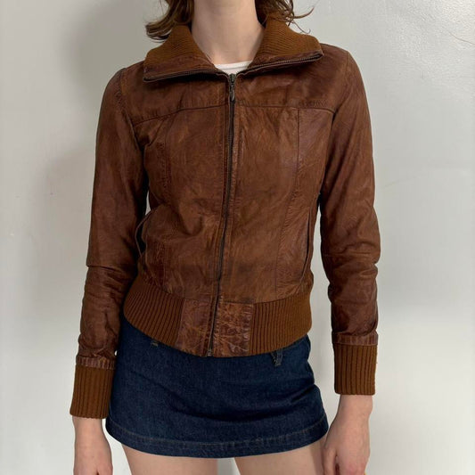 moto cropped leather jacket