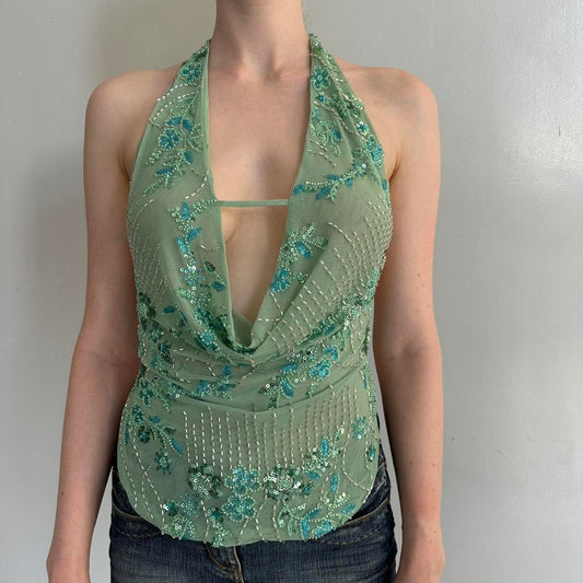 Green Beaded Cami